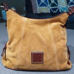 Dooney & Bourke 1975 Hobo Shoulder Bag Suede Camel color
